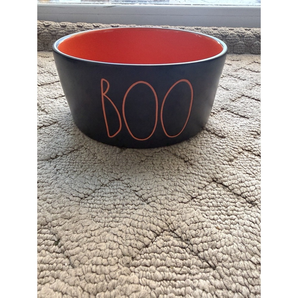 Rae Dunn - Halloween Pet Bowl - BLACK & ORANGE